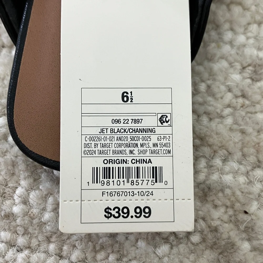 A New Day Channing  Black and Gold Studded Women's Mules - Picture 5 of 6